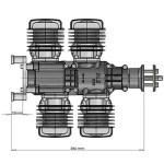 DLE 220CC DLE222 4-Zylinder-Benzinmotor mit elektronischem Lgniton und Schall dämpfer für RC-Flugzeug teile